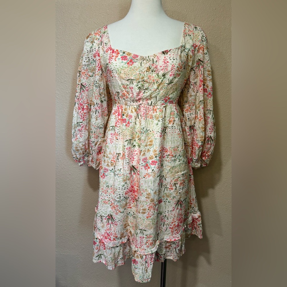 Elegant Floral Long Sleeve Dress
